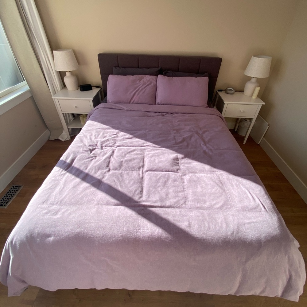 Brooklinen | Queen Heathered Cashmere Duvet Cover and Standard Shams in Amethyst